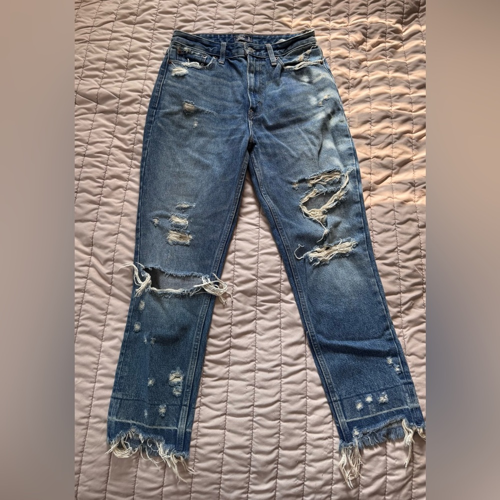 Abercrombie & Fitch Annie High Rise Girlfriend Jeans 26/2 Short